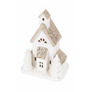 Casetta porta Candela Tealight 9x6x10 cm in Stoneware con Led