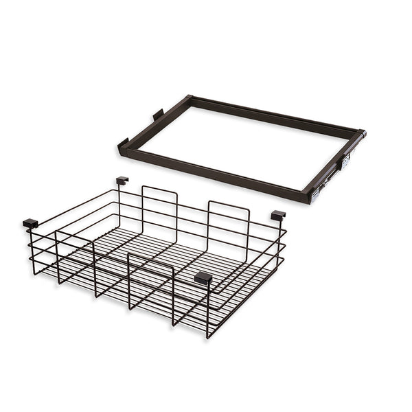 Emuca Moka Moka Metalldrahtkorb-Kit mit verstellbaren Führungen 800 mm Modul aus Stahl und Aluminium sconto