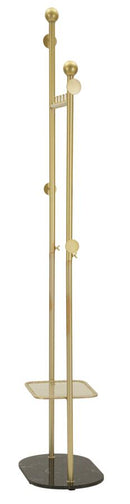 Appendiabiti da Terra Olaf 48x30x178 cm in Metallo e Marmo Artificiale Oro e Nero      