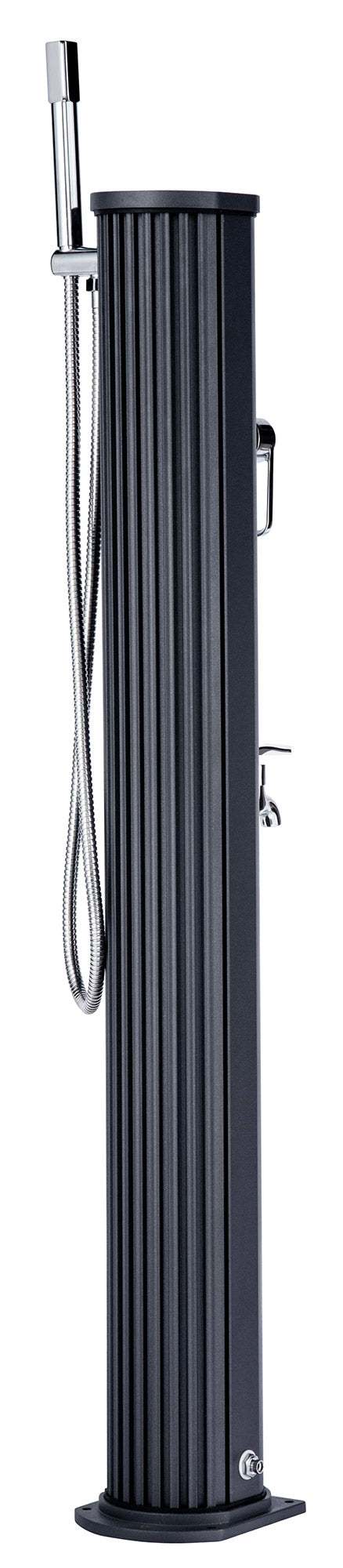 Mini Doccia Solare da Giardino 20L Miscelatore Lavapiedi e Doccetta Antracite