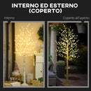 Albero di Natale 180 cm con 180 Luci LED 3 Livelli di Luminosità per Interni ed Esterni Bianco      