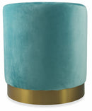 Pouf Poggiapiedi Ø46x48 cm in Velluto Soriani Verde Tiffany