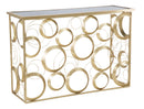 Console Globe 120x40,5x81,5 cm in Ferro e Vetro Oro