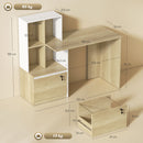 Scrivania con Libreria 126x50x109 cm Cassetto A4 Serratura e 2 Chiavi Bianco e Rovere      