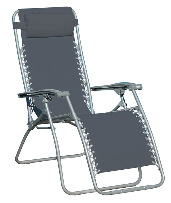 Zero Gravity Reclining Folding Liegestuhl aus Eisen und grauem Versilia Textilene sconto