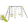 3-Sitzer-Schaukelset mit Leapfrog und Climbing + Black and Green Slide
