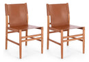 Set 2 Sedie 48x58x85 cm Caroline in Pelle Cognac