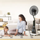 Ventilatore Nebulizzatore 90W a 4 Ruote con Serbatoio 3L 3 Modalità e 3 Velocità 50x40x125 cm Bianco e Nero  
