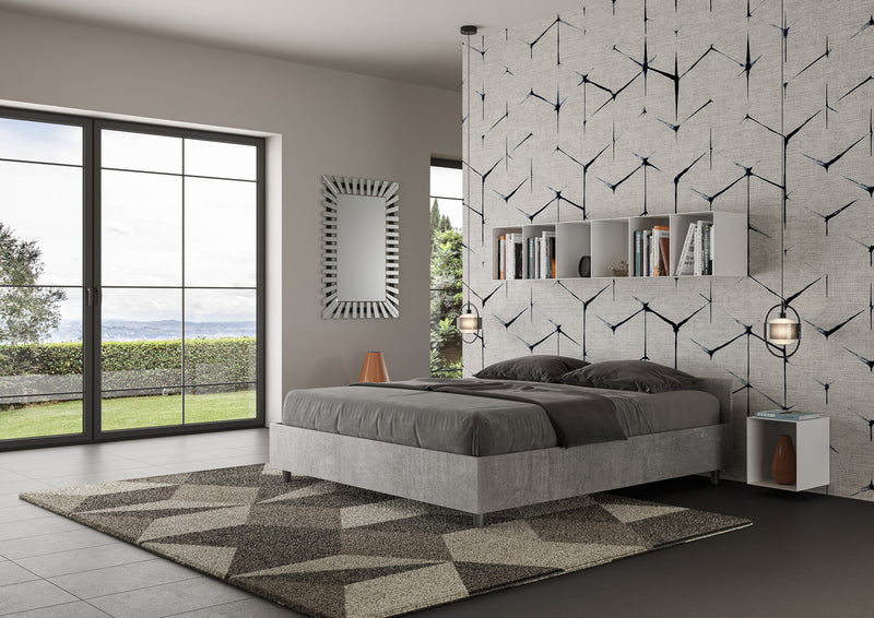 Letto Matrimoniale con Alzata Comoda Testata Bassa Nuamo Cemento Varie Misure