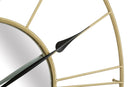 Orologio/Specchio Glam Stick Ø80x6 cm in Ferro Oro e Nero