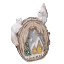 Statua resina tronco con led marrone cm 35x13xh48,5