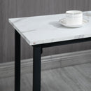 Set Tavolo con 2 Sgabelli in Truciolato MDF e Acciaio Bianco e Nero