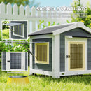 Cuccia per Cani 98x76x69,5 cm Casetta per Cani da Esterno in Legno Grigio      