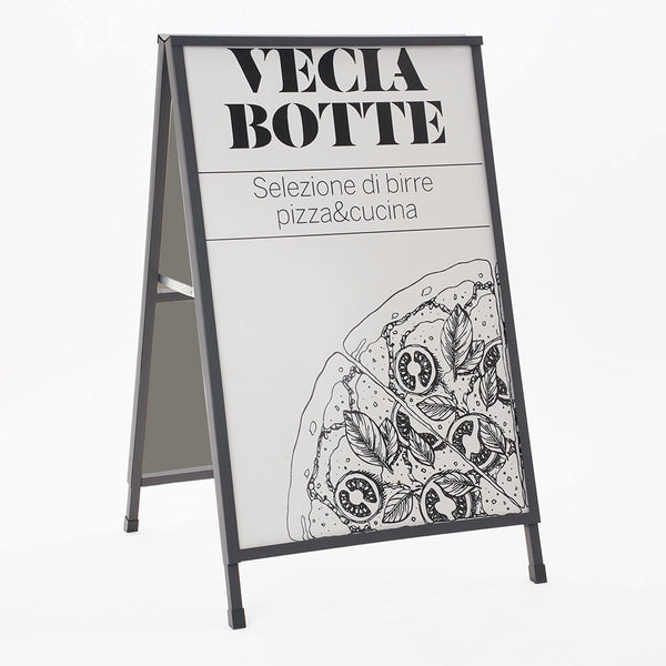 online Espositore Pubblicitario Bifacciale a Cavalletto Pieghevole 60x90 cm in Metallo Nero