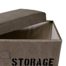 Set 3 Scatole in tessuto marrone storage rettangolare 
