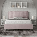 Letto Matrimoniale Francese Imbottito in Microfibra Antea Large Glicine Varie Misure