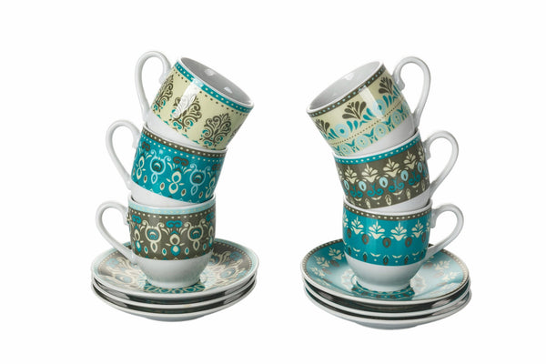 prezzo Set 6 Kaffeetassen aus Porzellan mit Untertasse 90 ml Villa d'Este Home Tivoli Cala Jondal