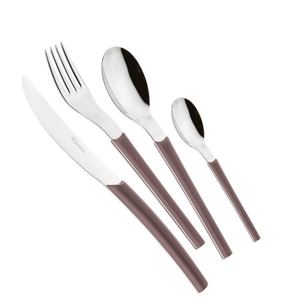 prezzo Servizio Set di Posate 24 pezzi in Acciaio Inox Eme Loto Nocciola 408