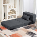 Poltrona Letto Pieghevole Convertibile in Chaise Longue 80x80x64 cm con Materasso in Velluto Grigio Scuro      