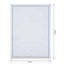 Specchio da Bagno con Illuminazione a LED e Interruttore Touch in Vetro e Alluminio 50x3x70 cm 