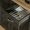 Mobile Dispensa Alto 101x39x180 cm con Cassetto e Armadietti in Truciolato Nero  