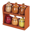 Set 6 Barattolini con Stand Ø7,5x11 cm 90 ml in Ceramica VdE Tivoli 1996 Shades 
