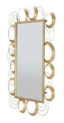 Specchio Globe 76,5x3x108 cm in Ferro Oro
