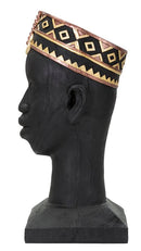 Statua Uomo Masai 25x56x25 cm in Poliresina Nero/Oro
