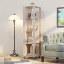 Libreria 4 Ripiani 40x40x150 cm con Rotelle in Legno Quercia
