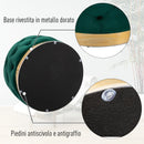 Pouf Contenitore con Coperchio in Velluto con Bottoni Trapuntati   Verde