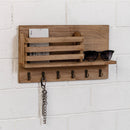 Mensolina Appendichiavi in Legno 40x8x23 cm Docks Noce