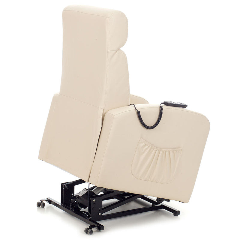 Poltrona Alzapersona Elettrica 1 Motore Reclinabile in Similpelle Katia Crema