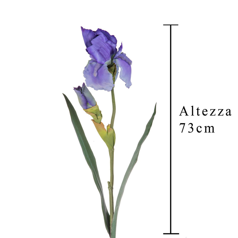 Set 6 Giaggiolo Composto da 2 Fiori Artificiali Altezza 73 cm Blu