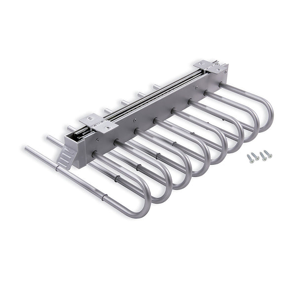 sconto Ausziehbarer Hosenhalter für Schrankmontage rechts in Emuca Stahlgrau Metallic und Kunststoff