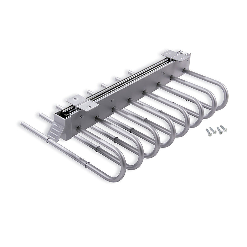 Porta Pantaloni Estraibile per Armadio Montaggio a Destra in Acciaio e Plastica Emuca Grigio Metallizzato