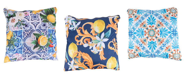 acquista Set 3 Cuscini Decorativi 45x45 cm in Poliestere VdE Tivoli 1996 italian Beauty