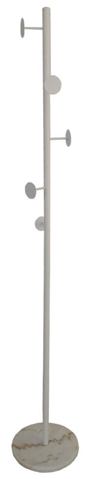 Appendiabiti da Tarra 30x30x172 cm in Acciaio Bianco