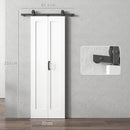 Porta Scorrevole a Libro Pieghevole a Portafoglio 70x210 cm con Superficie Verniciabile in MDF e Acciaio Bianco      