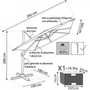 Ombrellone da Giardino Darwin Grigio Decentrato 3x4 m in Alluminio Telo Grigio