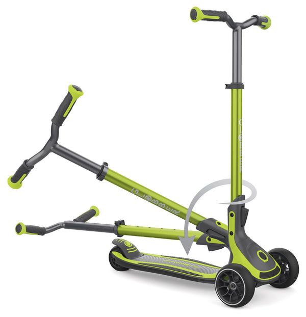 sconto Teleskopischer und zusammenklappbarer 3-Rad-Scooter, max. 100 kg, Globber Ultimum Green