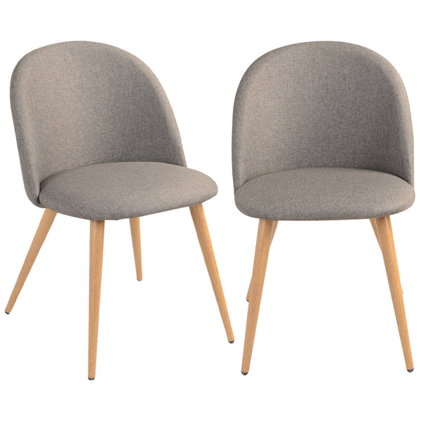 sconto Set 2 Sedie Sala da Pranzo Cucina Grigio Gambe Effetto Legno Seduta Ergonomica