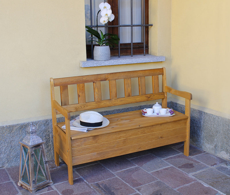 Panca da Giardino 120x50x81,5 cm in Legno Noce
