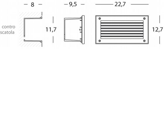 Lampada Incasso Grande con Griglia Colore Grigio per Esterno Linea Route Livos