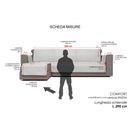 Copridivano in Poliestere con Penisola Sinistra Blu Scuro Varie Misure