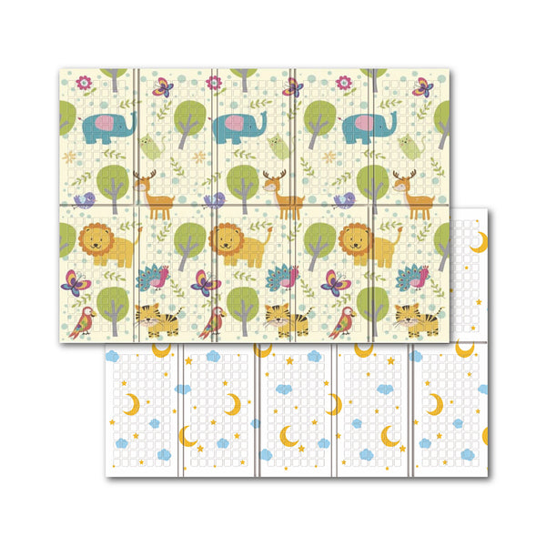 Tappeto Pieghevole per Bambini 180x150 cm Antiscivolo Double Face con Borsa Cloudy prezzo