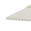 Tetto per Gazebo 4x3 m a 2 Livelli in Poliestere con 10 Fori di Drenaggio 395x297 cm in Poliestere Crema