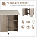 Tavolo Pieghevole Salvaspazio 140x80x74 cm in Legno Truciolato Naturale
