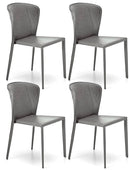 Set 4 Sedie 49x56xH82 cm in Similcuoio Break Grigio Chiaro