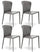 Set 4 Sedie 49x56xH82 cm in Similcuoio Break Grigio Chiaro