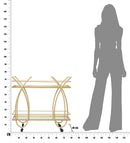 Carrello Ribbon 80x40x75 cm in Ferro MDF e Specchio Oro